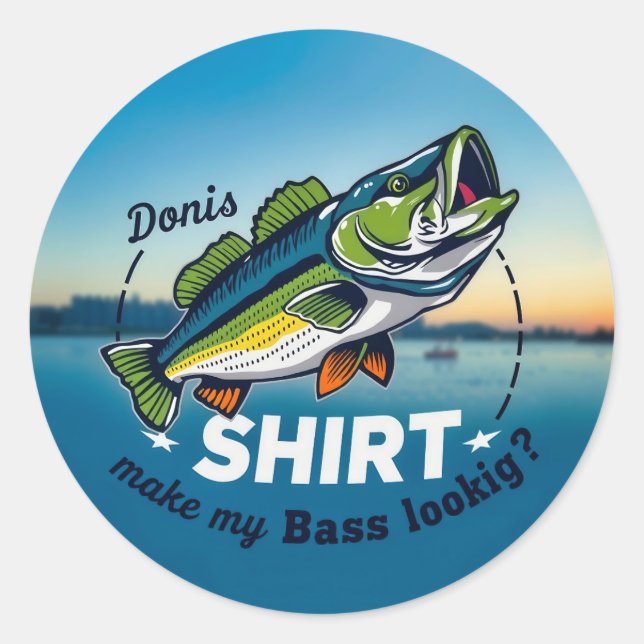 Sticker Rond Hooked on Style: Donis' Bass Fishing Adventure  (Devant)