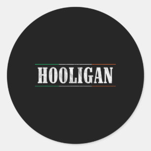 Sticker Rond Hooligan - Jour de la Saint Patrick du drapeau irl