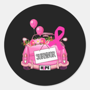 Sticker Rond Hope Car Survivante Cancer du sein Sensibilisation