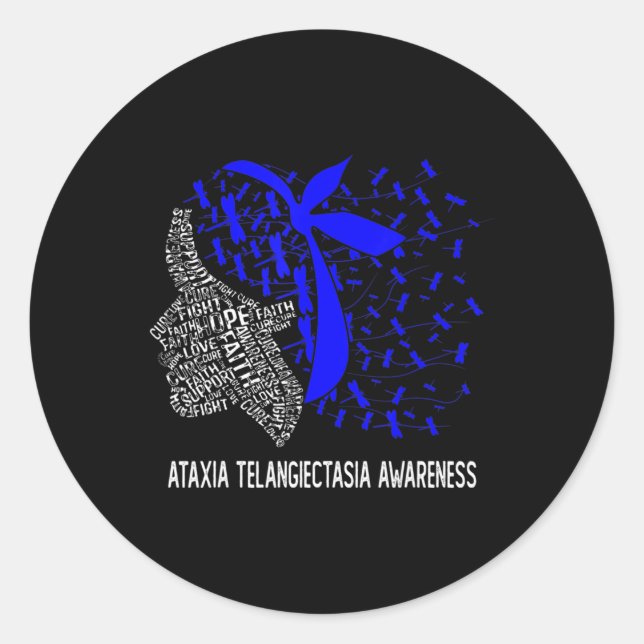 Sticker Rond Hope Combattre Ataxia Telangiectasia T-shirt de se (Devant)