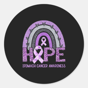 Sticker Rond Hope Leopard Rainbow Stomach Cancer Awareness Supp