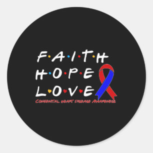 Sticker Rond Hope Love Congénital Maladie cardiaque