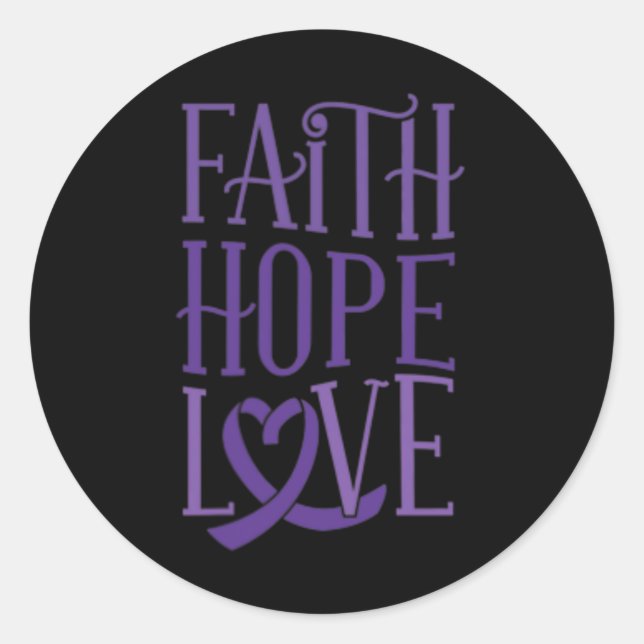 Sticker Rond Hope Love - Fibromyalgia Sensibilisation Support P (Devant)