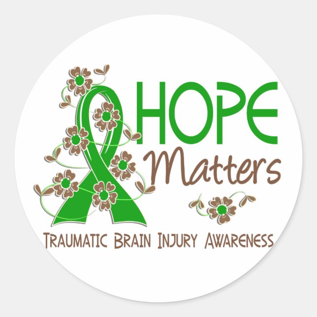 Sticker Rond Hope Matters 3 Brain traumatique Blessure TBI (Devant)