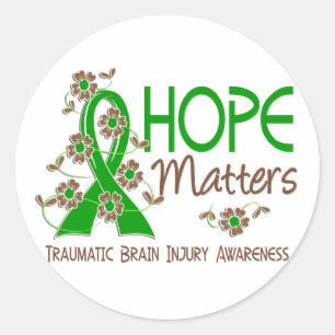 Sticker Rond Hope Matters 3 Brain traumatique Blessure TBI