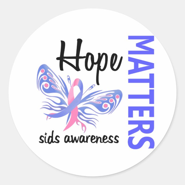 Sticker Rond Hope Matters Butfly SIDS (Devant)