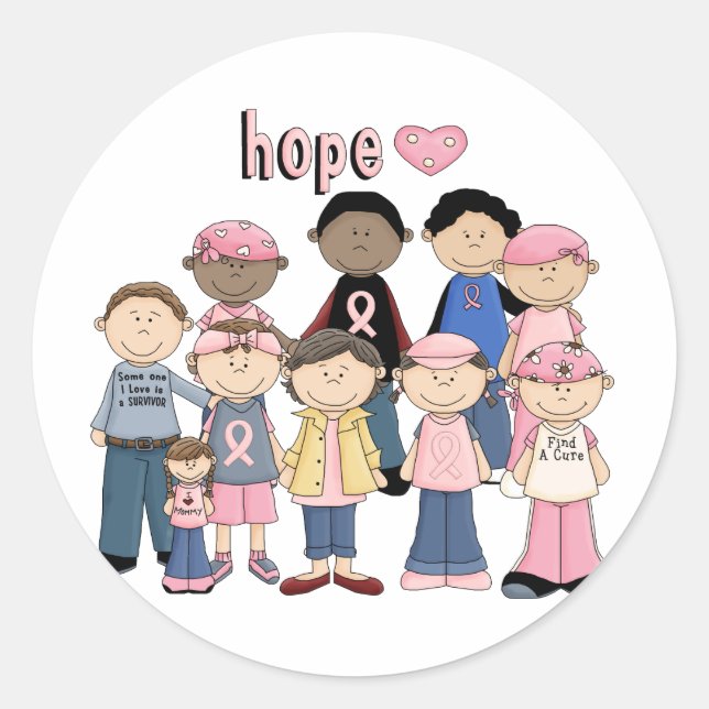 Sticker Rond Hope Pink Ribbon (Devant)