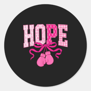 Sticker Rond Hope Pink Ribbon Gants en boîte Cancer du sein ros