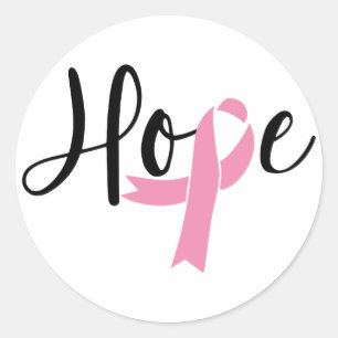 Sticker Rond Hope Pink Ribbon Sensibilisation au cancer du sein