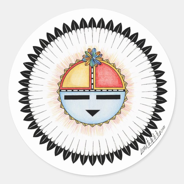 Sticker Rond Hopi Dawa (Sun) (Devant)