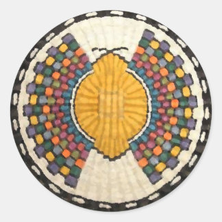 Sticker Rond Hopi Snake Motif Vintage Amérindien