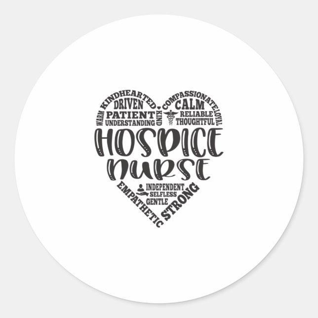 Sticker Rond Hôpital, infirmière d'hospice, rn cna (Devant)