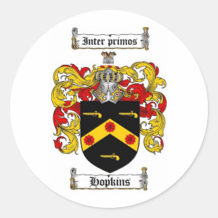 STICKER ROND HOPKINS FAMILLE CREST - HOPKINS COAT D'ARMES