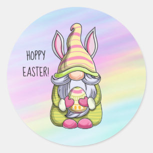 Sticker Rond Hoppy Easter Gnome