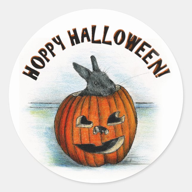 STICKER ROND HOPPY HALLOWEEN ! (Devant)
