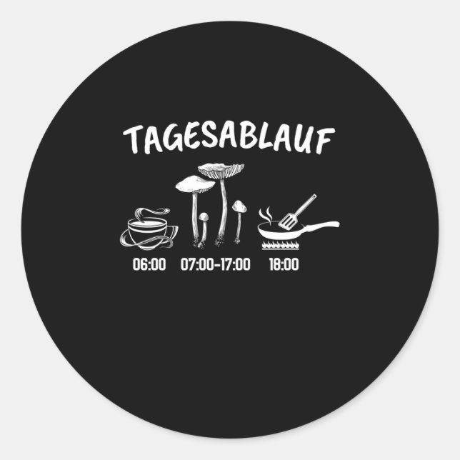 Sticker Rond Horaire du collecteur de champignons (Devant)