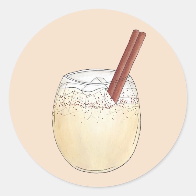 Sticker Rond Horchata Orxata Mexican Spanish Beverage Drink (Devant)