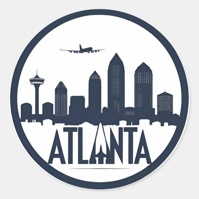 Sticker Rond Horizon d'Atlanta Géorgie (Devant)