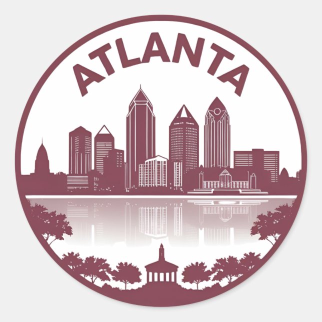 Sticker Rond Horizon d'Atlanta Géorgie (Devant)