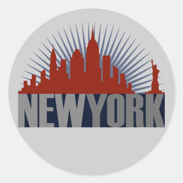 Sticker Rond Horizon de New York City (Devant)