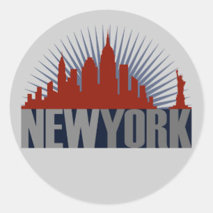 Sticker Rond Horizon de New York City