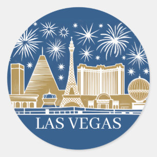 Sticker Rond Horizon personnalisé de Las Vegas Strip Minimalist