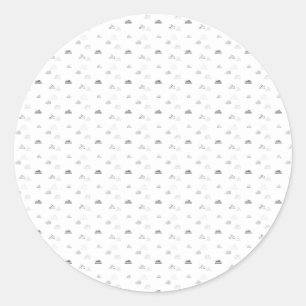 Sticker Rond Horizontal, gris moyen