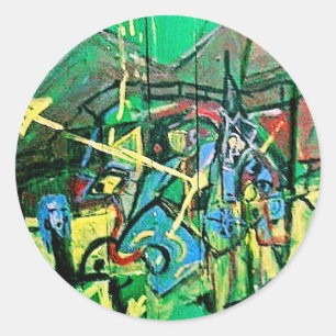 STICKER ROND HORLOGE ABSTRAITE