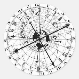 Sticker Rond Horloge astronomique