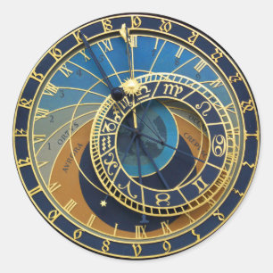 Sticker Rond Horloge astronomique - Prague Orloj