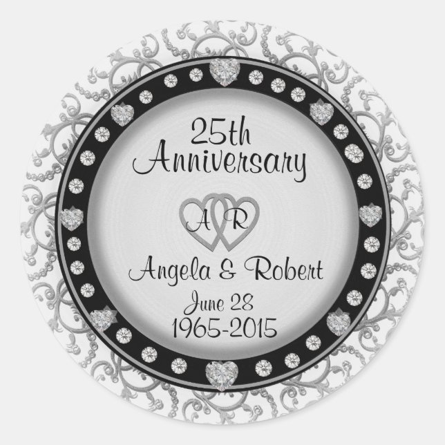 Sticker Rond Horloge de mariage personnalisée (Devant)