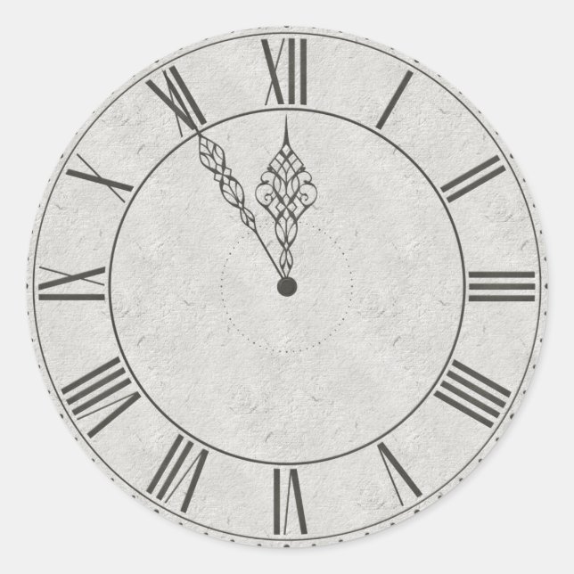 Sticker Rond Horloge romaine Face B&W (Devant)