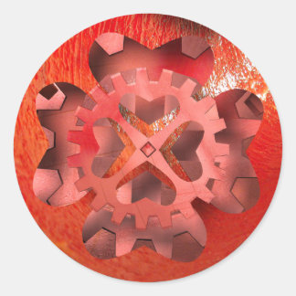 Sticker Rond horloge rouge