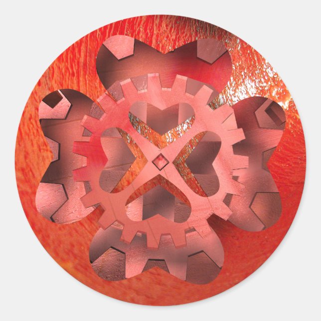 Sticker Rond horloge rouge (Devant)