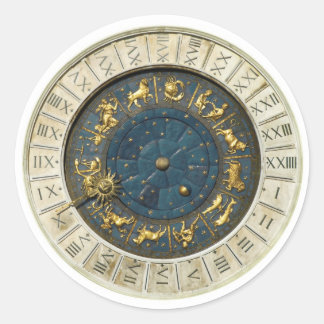 Sticker Rond Horloge Venise antique