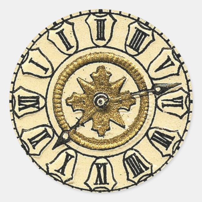 Sticker Rond Horloge vintage (Devant)