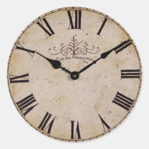 Sticker Rond Horloge vintage