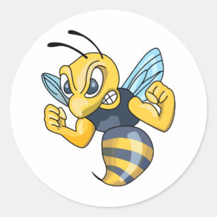 STICKER ROND HORNET JAUNE
