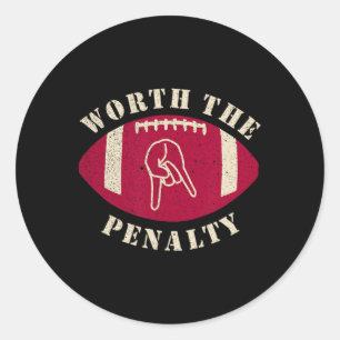 Sticker Rond Horns Down vaut la pénalité Oklahoma Texas Red Ri