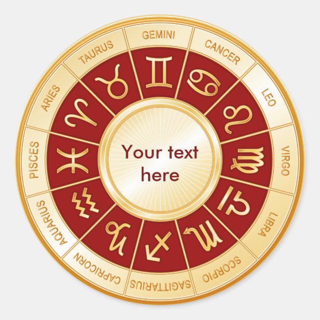 Sticker Rond Horoscope Mandala (Devant)