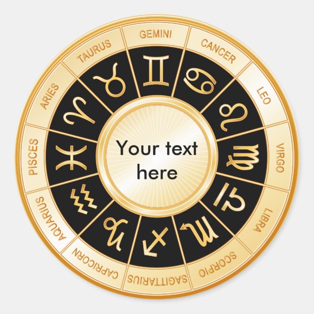 Sticker Rond Horoscope Mandala (Devant)