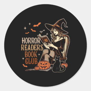 Sticker Rond Horreur Lecture Éffrayante Vibes Bookish Horror Le