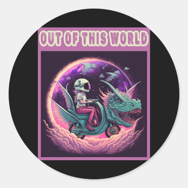 Sticker Rond Hors de ce monde drôle de citations tendance (Devant)
