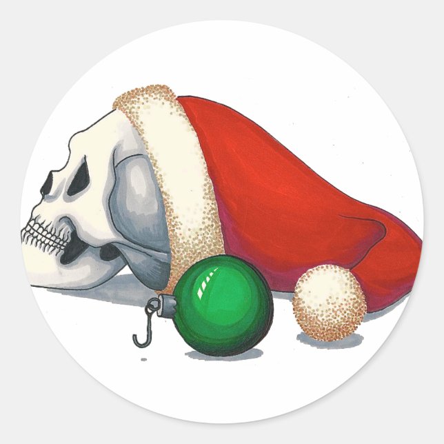 Sticker Rond Hors des Cartes de fin de année du crochet (Devant)