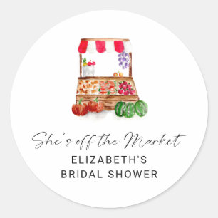 Sticker Rond Hors du marché Merci de Fête des mariées personnal