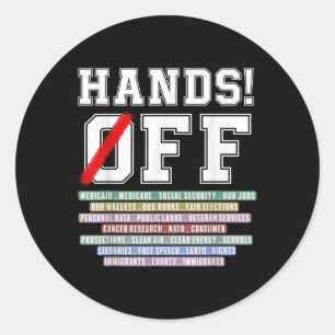 Sticker Rond Hors Les Mains Des Vêtements De Manifestation Main