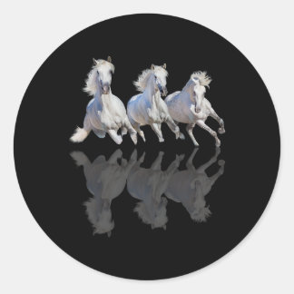 Sticker Rond Horse Belle moisissure miroir en galopant cheval r