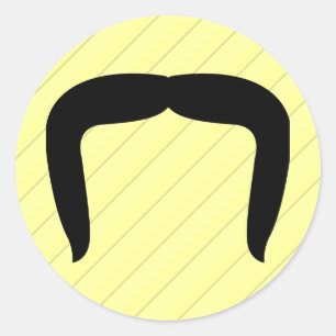 Sticker Rond Horseshoe Mustache