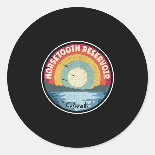 Sticker Rond Horsetooth Reservoir Colorado Colorful (Devant)