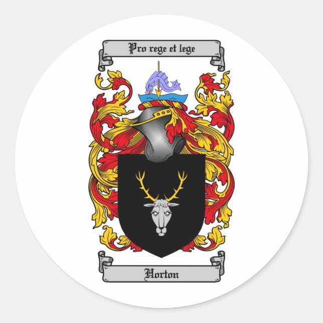 STICKER ROND HORTON FAMILLE CREST - HORTON COAT D'ARMES (Devant)